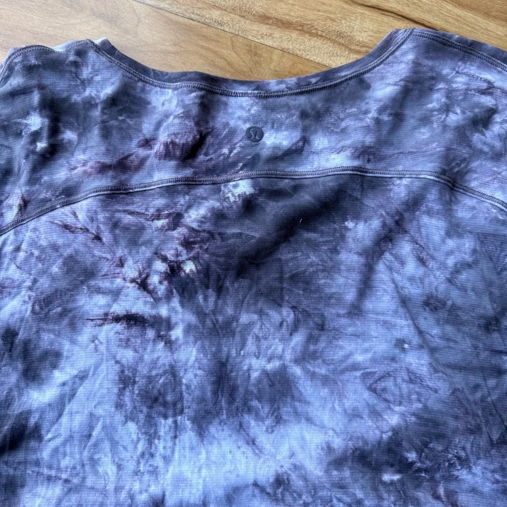 Lululemon To The Point Long Sleeve Mist Diamond Dye Glacier Grey Moonwalk Size 8